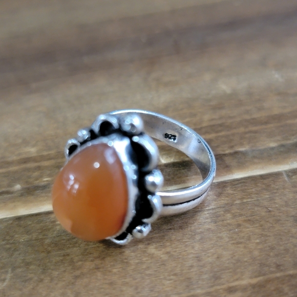 Native Carnelian Gemstone Ring Size 6.5 925 Silver Jewelry Bohemian Western Boho - Picture 5 of 5